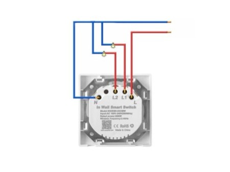 2 pogas Balta stikla sienas slēdzis Zigbee