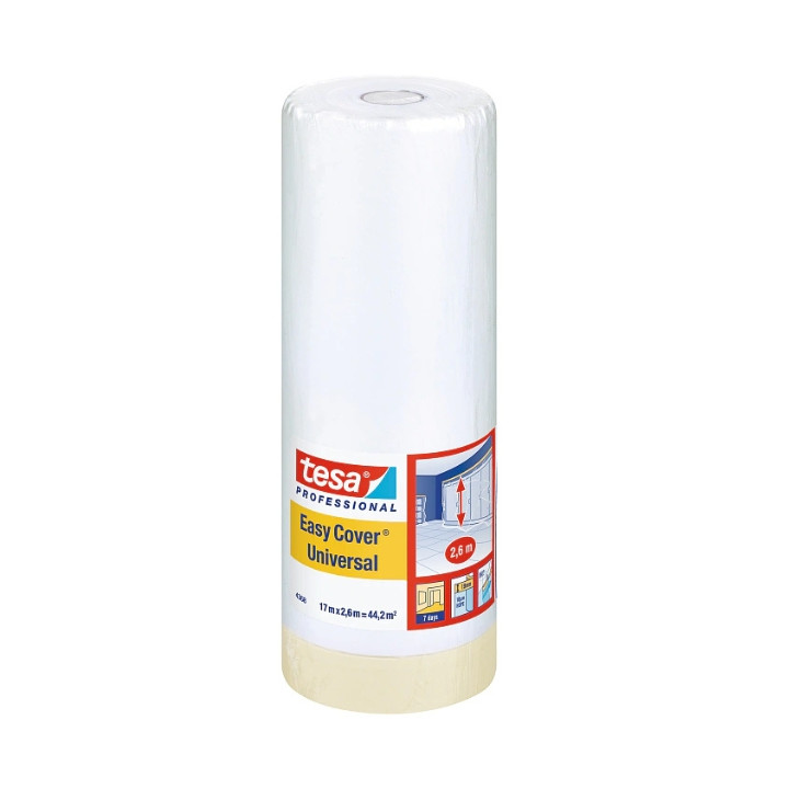 TESA EASY-COVER-UNIVERSAL/17X2600 Sadales paneļu aizsargplēve ar līmlenti 17mm x 2,6m