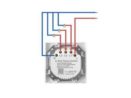 Balts 3 virzienu stikla balts slēdzis Zigbee