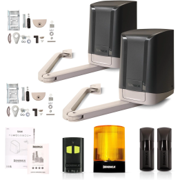 Automation kit Beninca KSAM24.PM - drive for double-leaf gates up to 5 m - 24 V actuators, remote control, photocells, LED