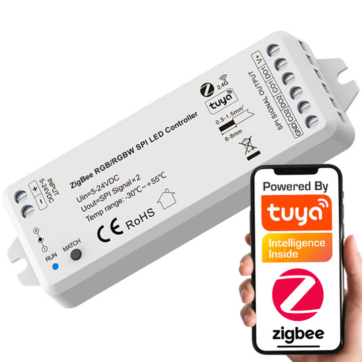 Tuya 5906203621682 LED Controller 5-24VDC RGB RGBW SPI RF + ZigBee