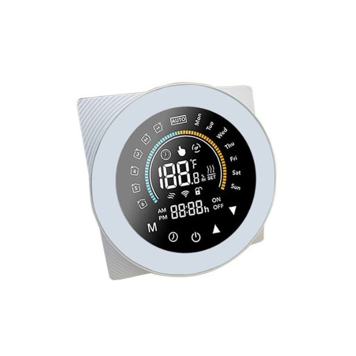 SmartWise WiFi smart thermostat, eWeLink app compatible, Type 'B' (16A), white front panel, colour touch display