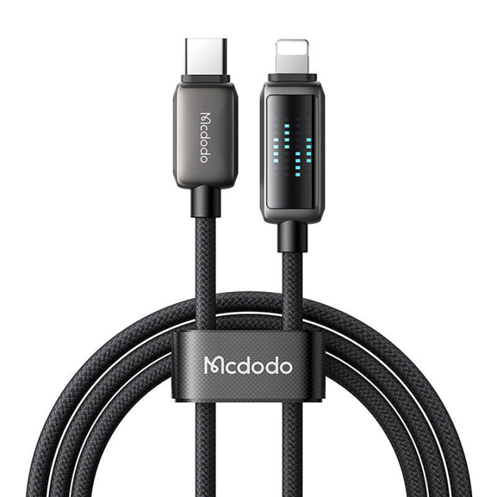 Mcdodo CA-2630 USB-C-Lightning-kaapeli, 36 W, LED-näyttö, 1,2 m