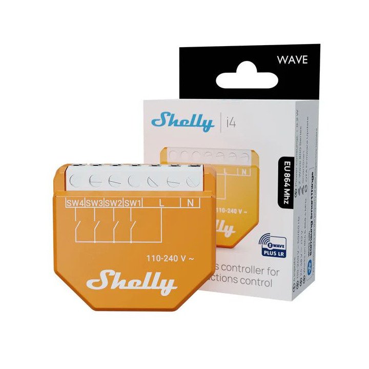 Shelly WAVE i4 wireless switch input / scene controller - EU Long range version