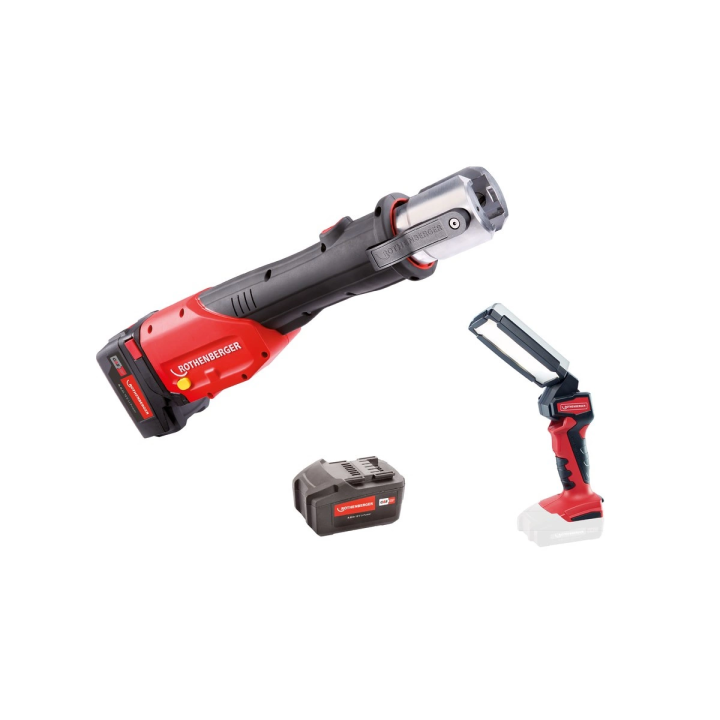 Rothenberger ROMAX 4000 pressitööriistade komplekt 18 V koos RO FL lambiga 180