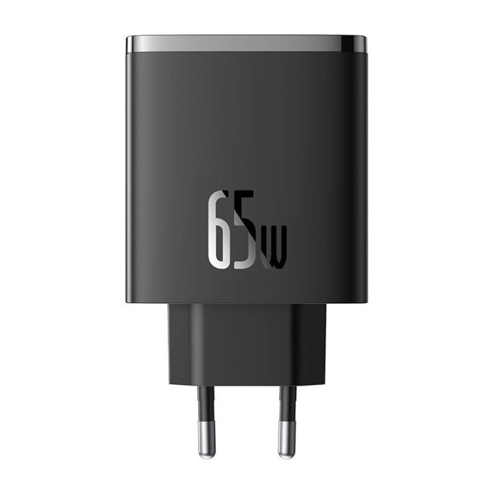 Sienas lādētājs Baseus OS-Cube Pro 2xUSB-C + USB, 65W (melns)