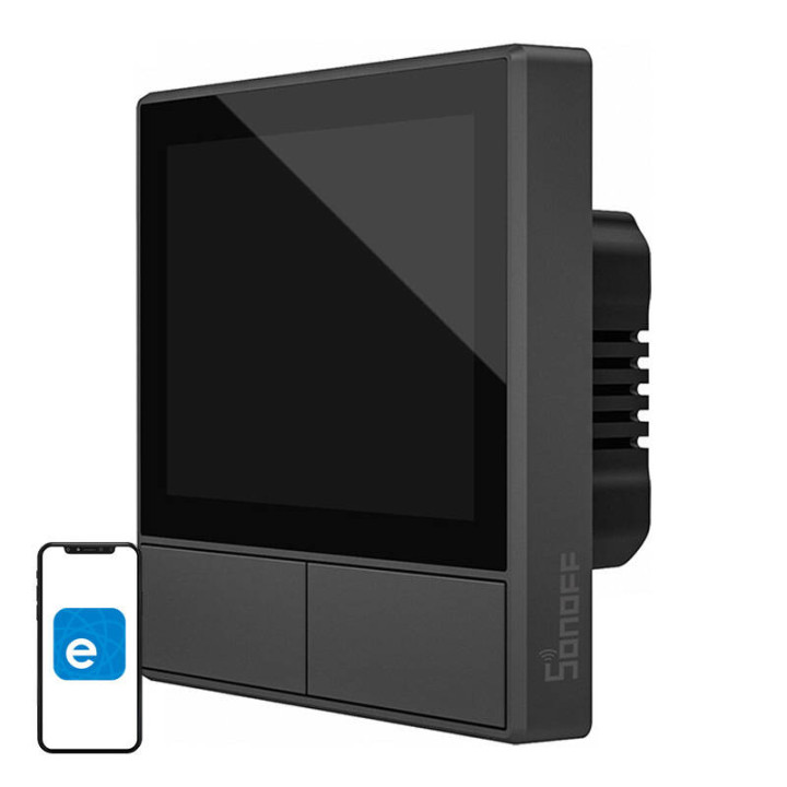 Sonoff NSPanel 2-клавишный интеллектуальный настенный переключатель Wi-Fi со светодиодной панелью, термостатом и функцией интелл
