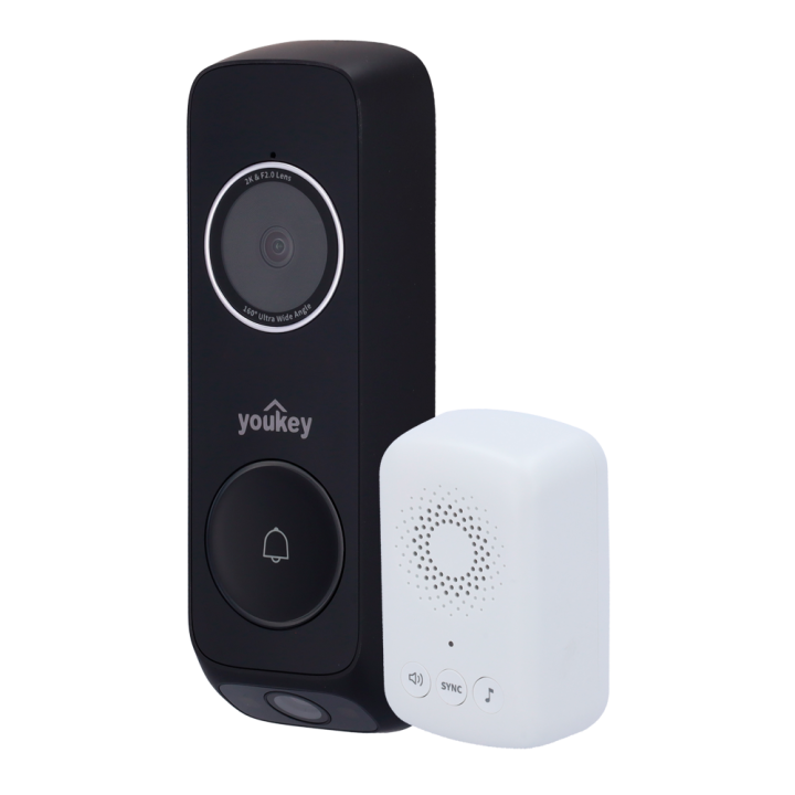 YOUKEY YOK-DB322 nutikas videouksekell – Wi-Fi, 3MP kaamera, 24V, 2,4 mm objektiiv
