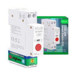 Nous D3Z - DIN-compatile smart Tuya Zigbee relay module, 25A