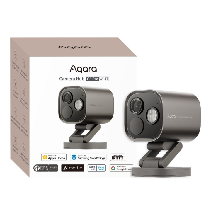 Aqara G5 Pro kaamerakeskja – HomeKit Secure Video, Zigbee ja Thread lüüs, Wi-Fi, hall, väli-IP65