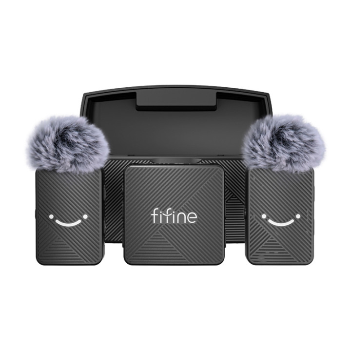 Fifine M9 kaklasaites mikrofonu komplekts (melns)