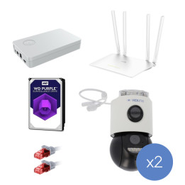 VidiLine ZES-VIDI-515-263-2 IP-seirekomplekt 2x 3MP PT WiFi kaamerad + NVR