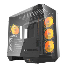 Darkflash DY470 datora korpuss (melns) + 4 ventilatori + GPU kronšteins