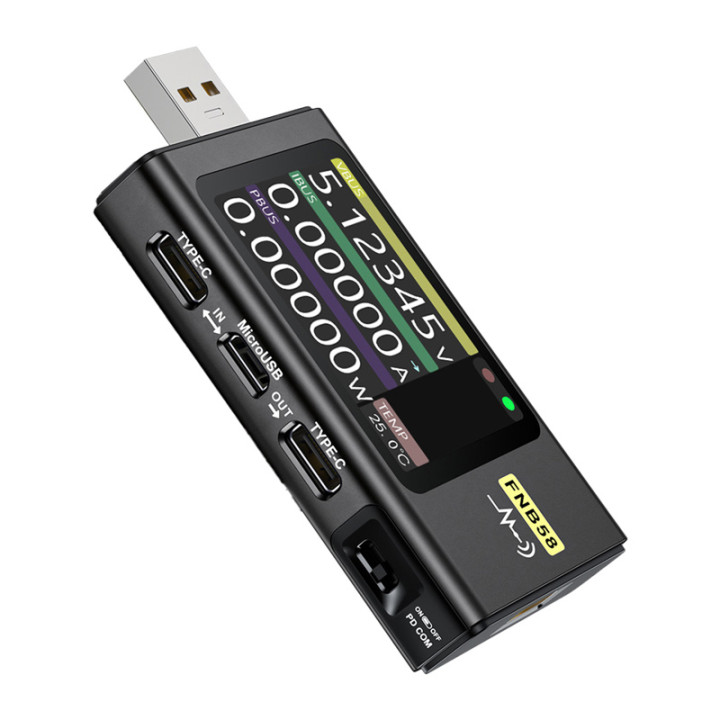Тестер USB-портов FNIRSI FNB58, черный