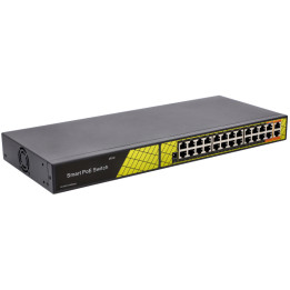VidiLine VIDI-F2420GB_V2 24-портовый коммутатор PoE с 2 восходящими портами RJ45, бюджет PoE 300 Вт
