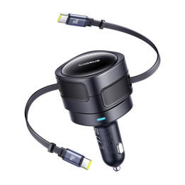 Baseus Enjoyment Max -autolaturi USB-C+USB-C-kaapeleilla 60W Musta