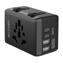 BlitzWolf BW-TA1 4-in-1 Travel Adapter 2xUSB-A + USB-C + PD 20W