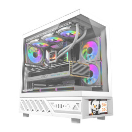 Компьютерный корпус DarkFlash DS950V с дисплеем (белый) + 6 вентиляторов