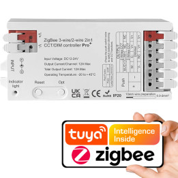 LED kontrolieris 2-in-1 12A DIM CCT ZigBee + RF GL Series TUYA