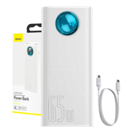 Powerbank Baseus Amblight 30000mAh, 4xUSB, USB-C, 65W (balta)