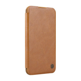 Nillkin Qin Prop Leather iPhone 16 Case (Brown)