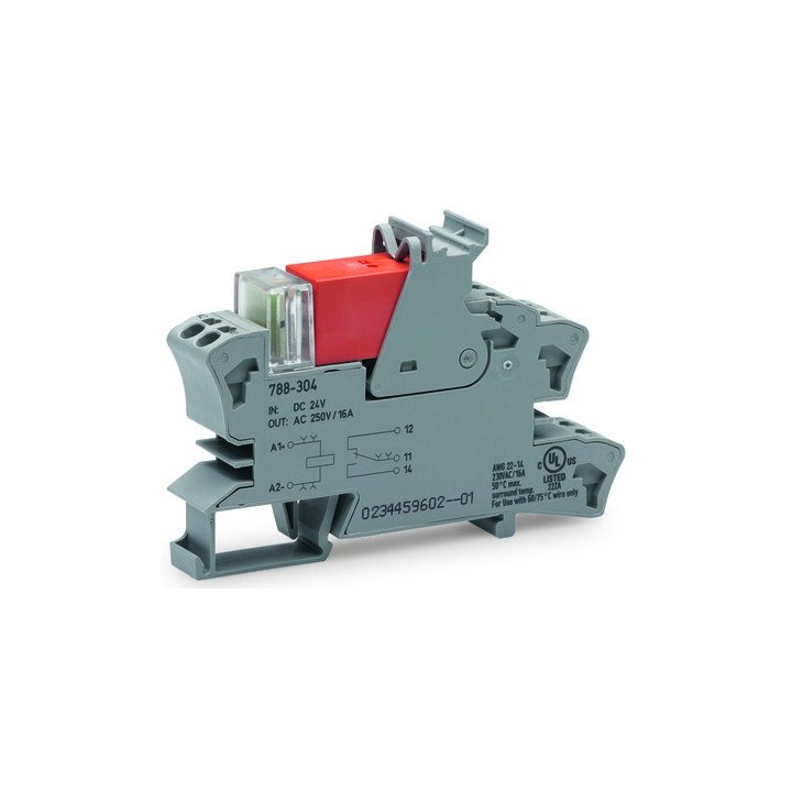 Switching Relay with LED DIN Socket 24VAC 2NO/2NC 8A