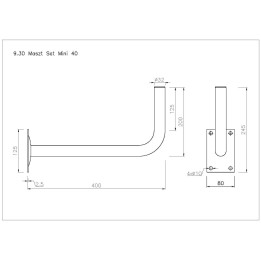 Brand UCHWYT-M40 Antenos laikiklis sieninis 40 cm