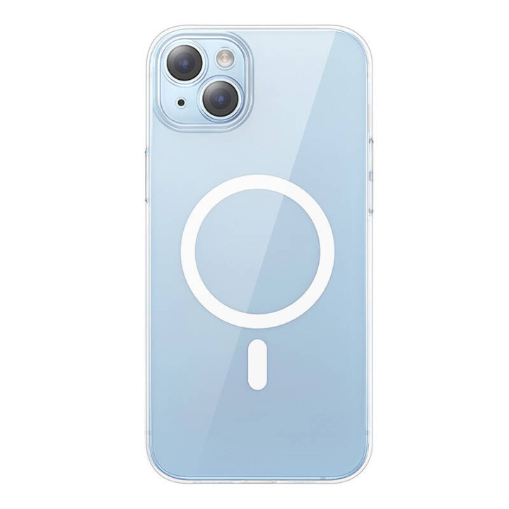 Baseus Crystal seeria magnetümbris iPhone 14 Plus + karastatud klaasile
