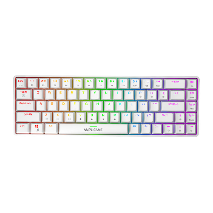 Fifine GK1W mechaninė klaviatūra, 65% RGB (balta)