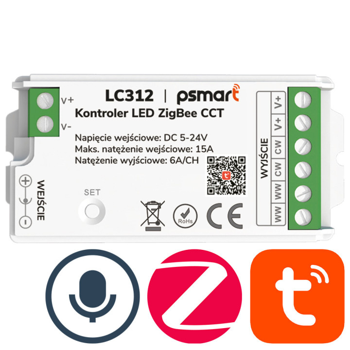 Psmart Mini CCT LED-ohjain 5-24V 15A PX Series ZigBee TUYA
