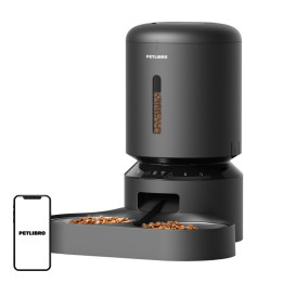 Petlibro Granary Food Districer, jossa on kaksoiskulho, Wifi, 5L (musta)