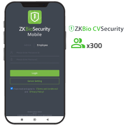 ZKTECO ZK-SOF-BIOCV-MBAPP-300EMP Biometrinen kulunvalvontapääte, jossa on sormenjälki, kasvot, RFID, PIN-koodi ja mobiilisovellu