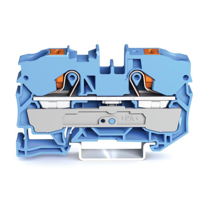 WAGO Push-Button Terminal Block 1P 2-Contact 10mm² Blue