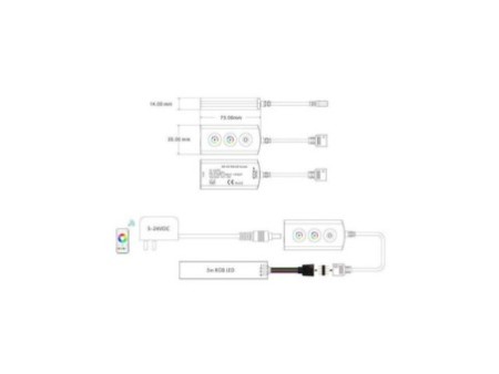 Wi-Fi+RF RGB LED sloksnes kontrolieris 5-24V