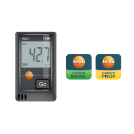 Mini temperatūras un mitruma datu reģistrētājs Testo 174 H ar USB-C interfeisu (melns)