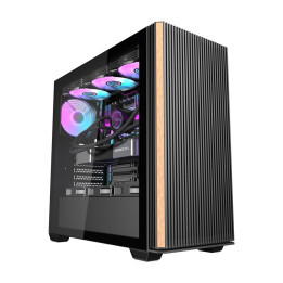Darkflash DS900WS kompiuterio dėklas (juodas) + 4 ventiliatoriai