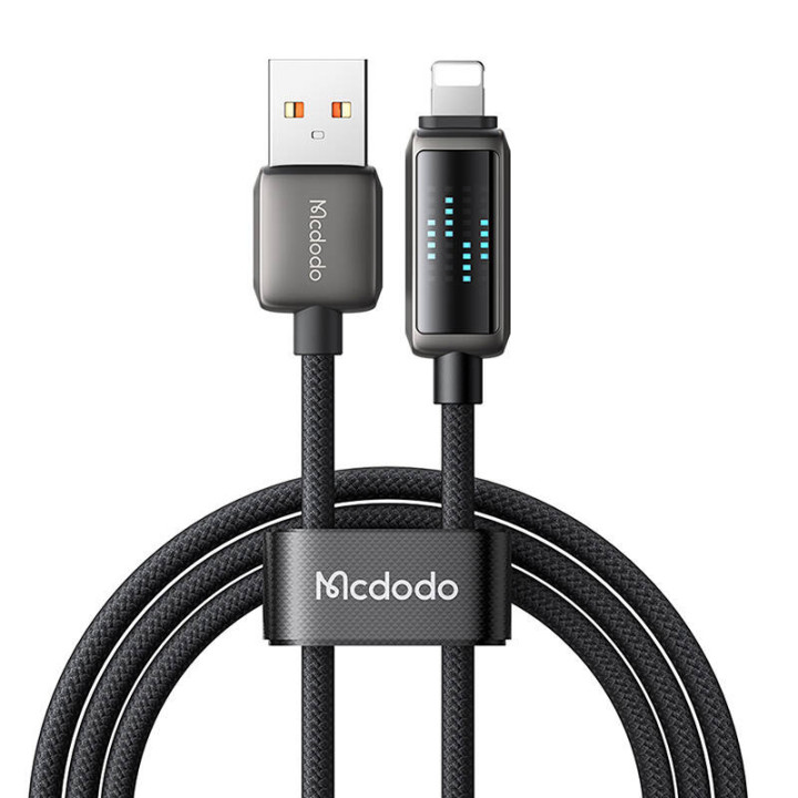 Mcdodo CA-5250 USB-A ja Lightning kaabel, LED-ekraan, 1,2 m