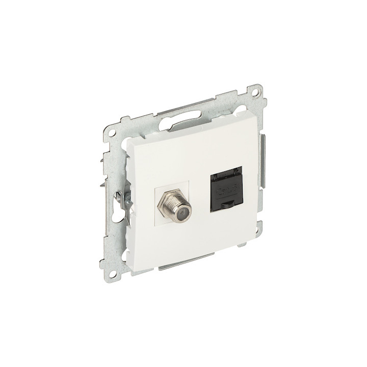 KONTAKT Simon DASFRJ45.01/11-SIMON54 RJ45 Outlet Type F + RJ45 White