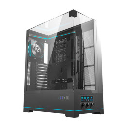 Darkflash DY450L PRO kompiuterio dėklas (juodas) + 1 ventiliatorius