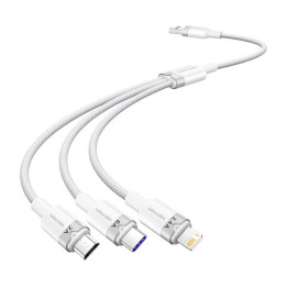 USB 2.0 A līdz 3 in-1 6 A kabelis Vention CTRWG 1,5 M (balts)