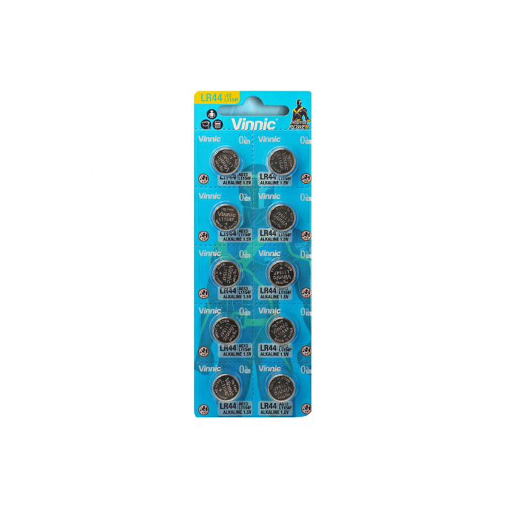 Vinnic L1154F AG13 LR44 A76 V13GA 1.5V 140mAh šarminės baterijos 10 vnt.