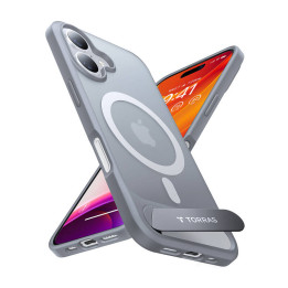 Etui Torras Pstand Series do iPhone 16 Plus (titāna pelēks)