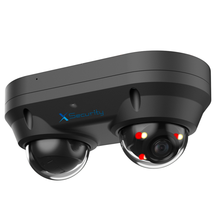 X-SECURITY XS-IPD850A-4P-DUAL-BLACK 4MP IP67 Dome PoE IP kamera su IR, Wi-Fi, įmontuotu mikrofonu, microSD iki 256GB
