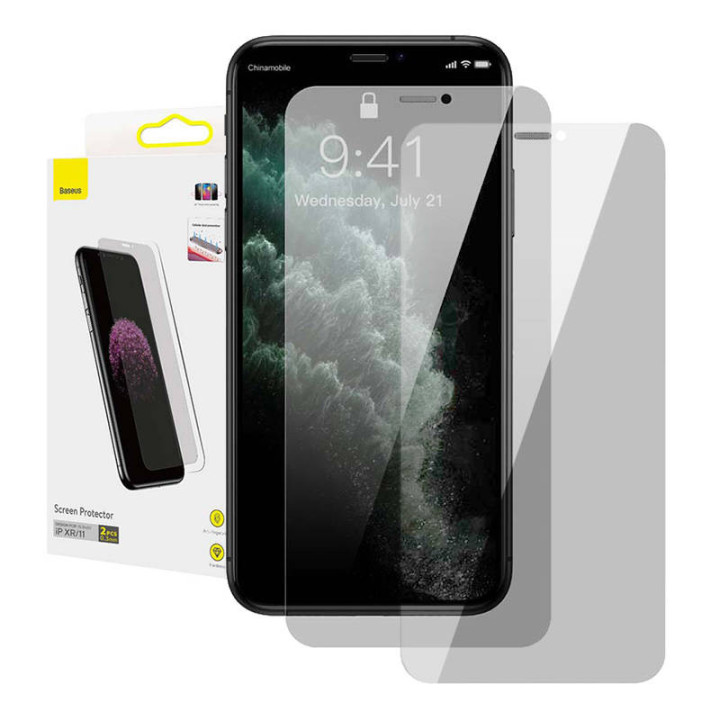 Baseus 0,3 mm ekrāna aizsargs (2 gab. iepakojumā) iPhone XR/11 6,1 collam