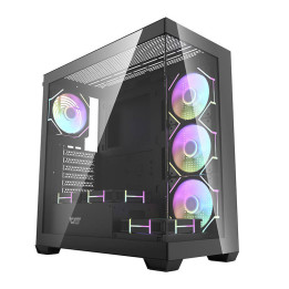 Darkflash DS900 kompiuterio dėklas (juodas) + 7 ARGB ventiliatoriai