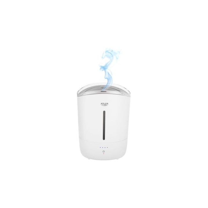 Adler gaisa mitrinātājs | AD 7971 | 30 W | Ūdens tvertnes tilpums 5 L | Ultraskaņas | Mitrināšanas jauda 100-250 ml/h | Balts