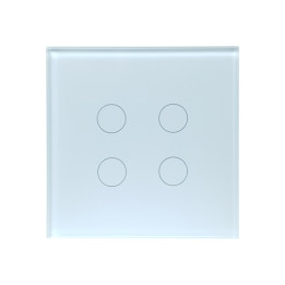 SmartWise T4 EU 4C UNI (R3), baltas, 4 grupių, WiFi+RF išmanusis šviesos jungiklis (veikia su vieno maitinimo laidu ir su tiesio
