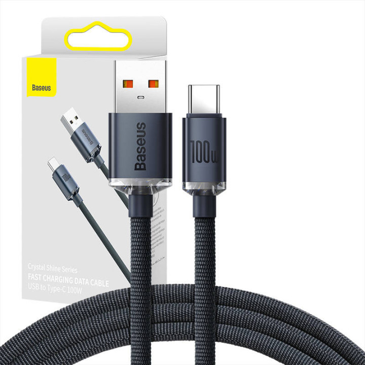 Baseus Cafule kabelis USB-C 3A 1m (pelēks+melns)