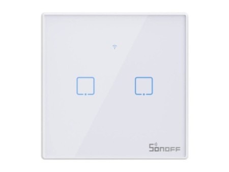 Smart Switch WiFi + RF 433 Sonoff T2 EU TX (2 kanālu) atjaunināts