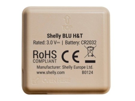 Temperatūras un mitruma sensors Shelly Blu H&T Black (moka)